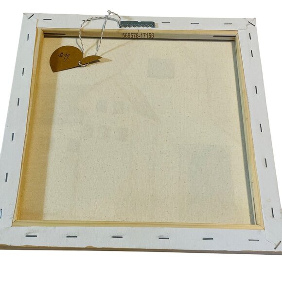 Rustic Barn Canvas Art Painting Signed By RP Artist 12" X 12" Farmhouse Decor - Picture 3 of 10